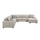 Raife Taupe 5-Piece Sectional with Right Chaise and Pull-out Bed by Homelegance at Eve Furniture