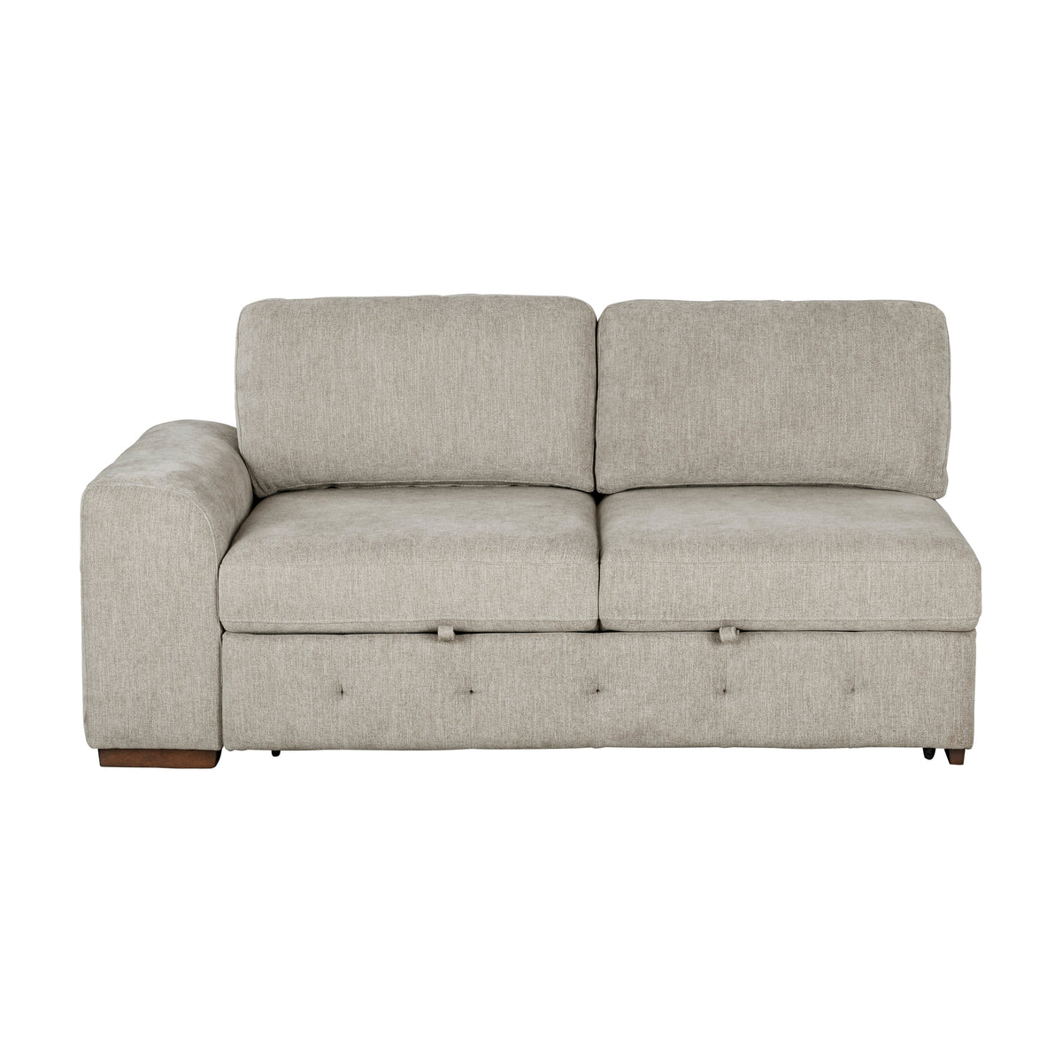 Raife Taupe 5-Piece Sectional with Right Chaise and Pull-out Bed by Homelegance at Eve Furniture