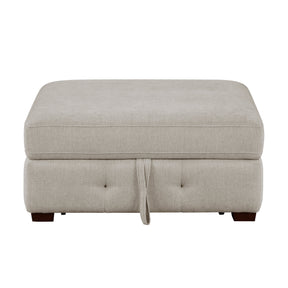 Raife Taupe Ottoman by Homelegance at Eve Furniture