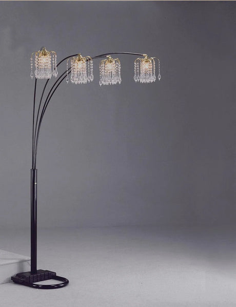Rain Drop Arc Black 84" Floor Lamp by Crown Mark at Eve Furniture