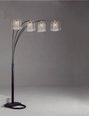 Rain Drop Arc Black 84" Floor Lamp by Crown Mark at Eve Furniture