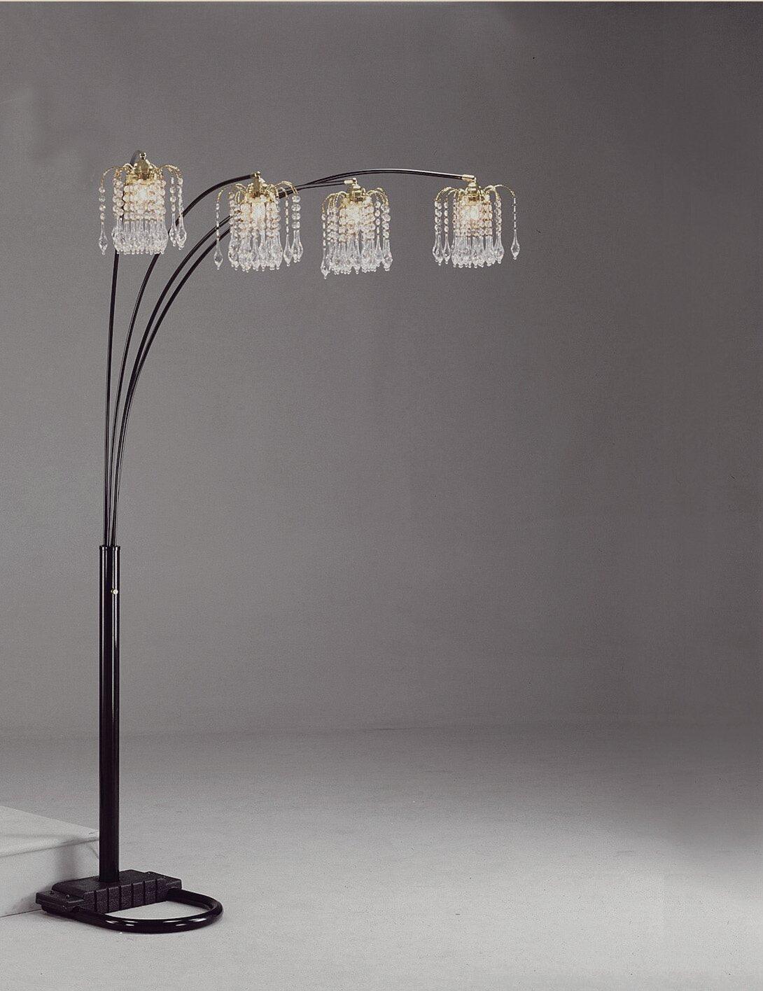 Rain Drop Arc Black 84" Floor Lamp by Crown Mark at Eve Furniture