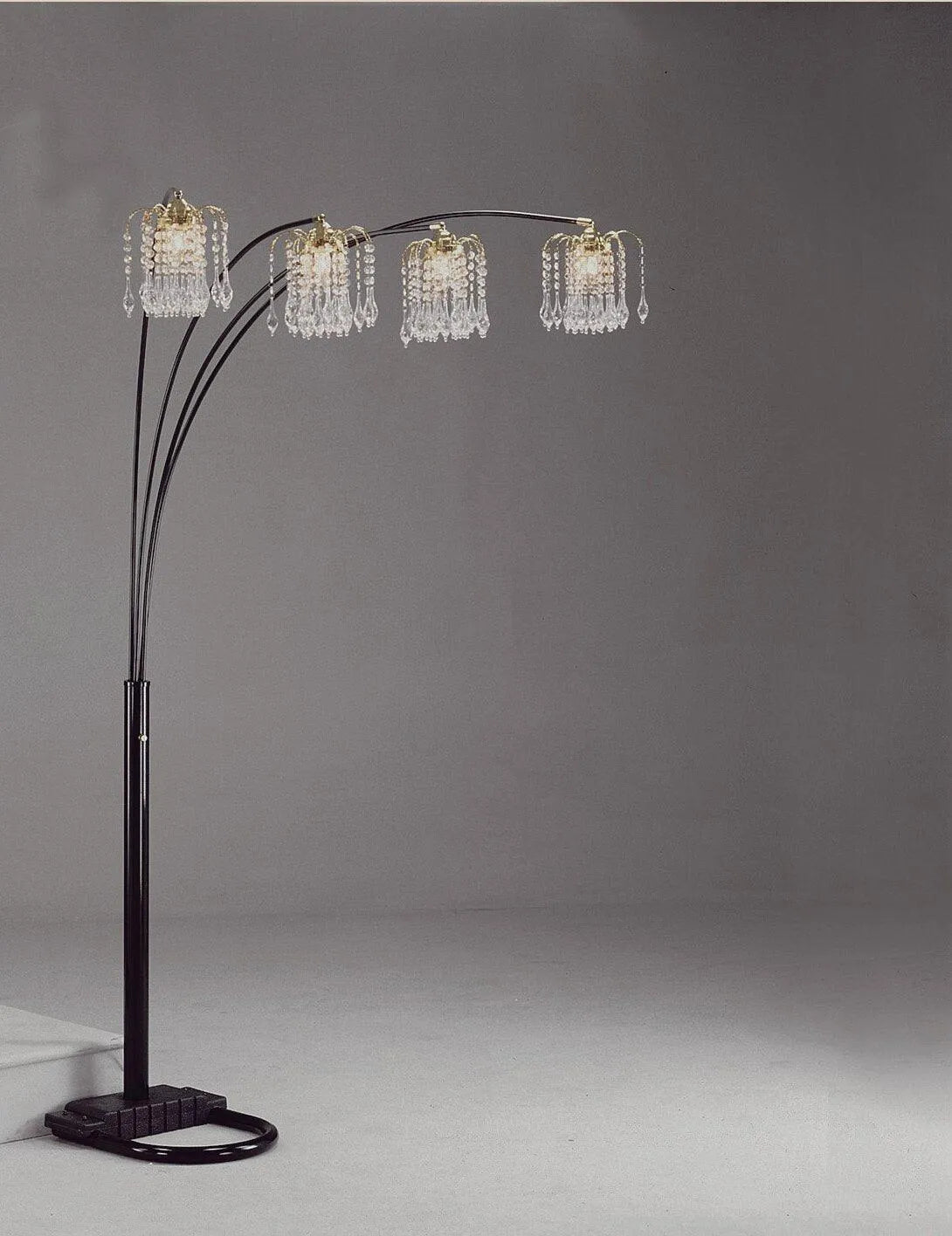Rain Drop Arc Black 84" Floor Lamp by Crown Mark at Eve Furniture