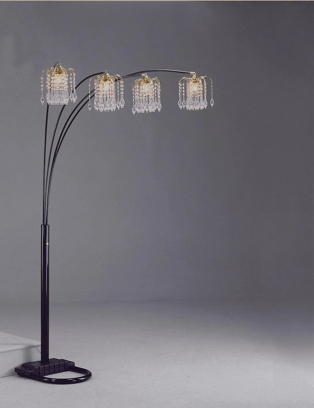 Rain Drop Arc Black 84" Floor Lamp by Crown Mark at Eve Furniture