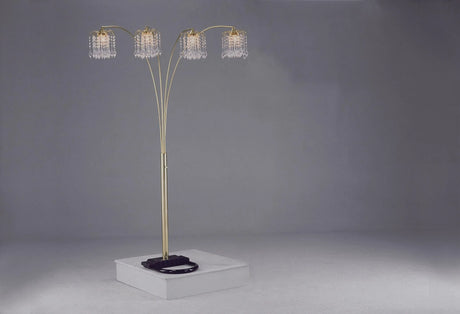 Rain Drop Arc Gold 84" Floor Lamp by Crown Mark at Eve Furniture