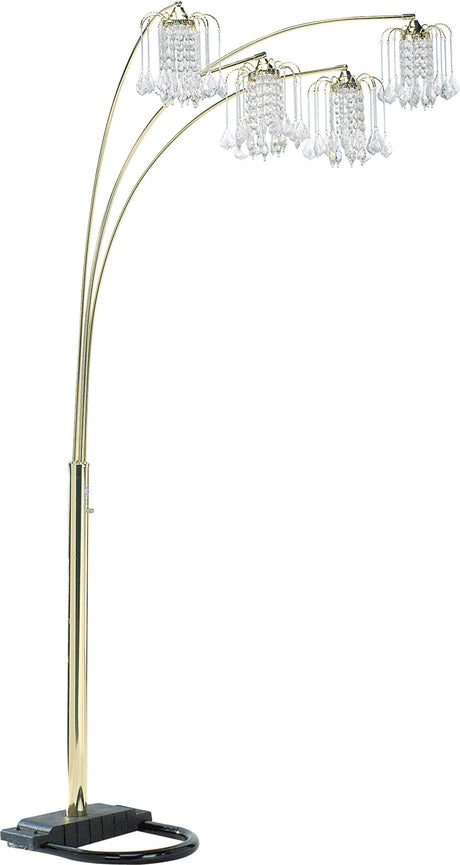Rain Drop Arc Gold 84" Floor Lamp by Crown Mark at Eve Furniture
