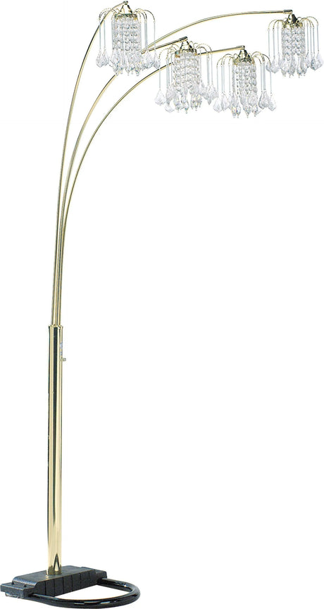 Rain Drop Arc Gold 84" Floor Lamp by Crown Mark at Eve Furniture