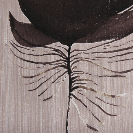 Rain of Feather Warm Gray by Mercana Studio a Hand Embellished Textured Canvas by Mercana at Eve Furniture