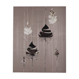 Rain of Feather Warm Gray by Mercana Studio a Hand Embellished Textured Canvas by Mercana at Eve Furniture
