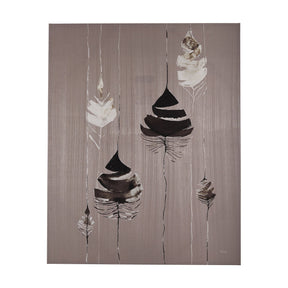 Rain of Feather Warm Gray by Mercana Studio a Hand Embellished Textured Canvas by Mercana at Eve Furniture