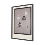 Rain of Feather Warm Gray by Mercana Studio Hand Embellished Framed Art Print Matted under Glass by Mercana at Eve Furniture