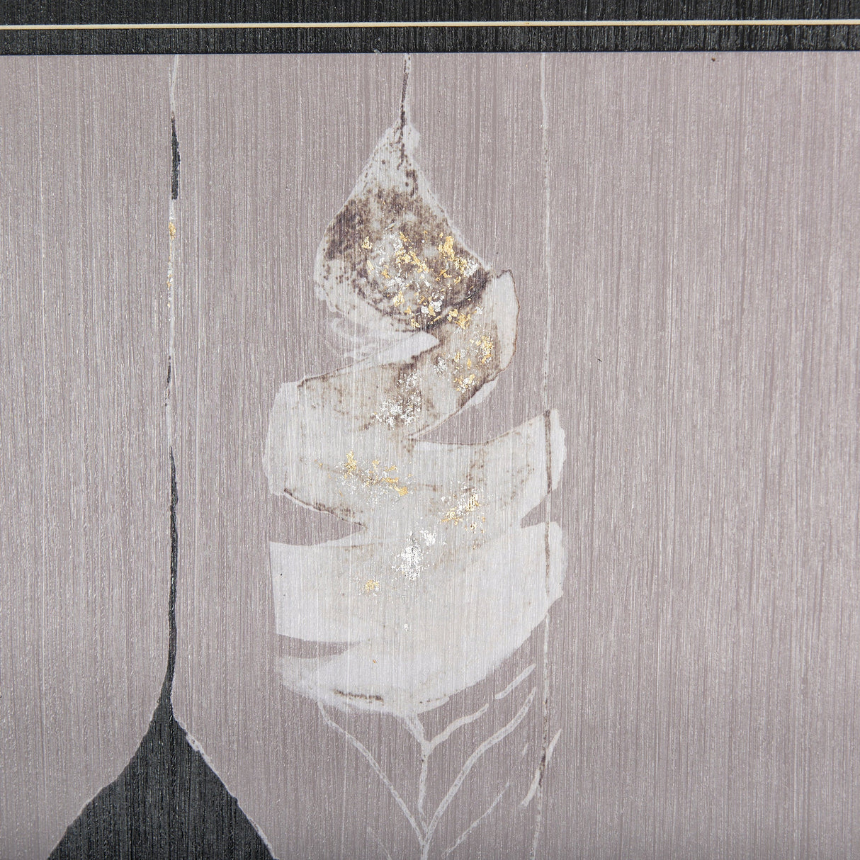 Rain of Feather Warm Gray by Mercana Studio Hand Embellished Framed Art Print Matted under Glass by Mercana at Eve Furniture
