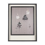 Rain of Feather Warm Gray by Mercana Studio Hand Embellished Framed Art Print Matted under Glass by Mercana at Eve Furniture