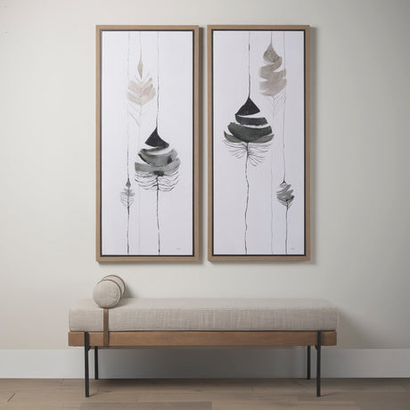 Rain of Leaf I by Mercana Studio a Hand Embellished Textured Framed Canvas by Mercana at Eve Furniture