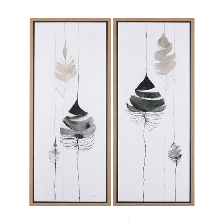 Rain of Leaf II by Mercana Studio a Hand Embellished Textured Framed Canvas by Mercana at Eve Furniture