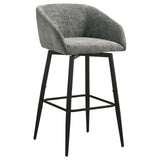 Rainer Charcoal Fabric Upholstered Swivel Bar Chair (Set of 2) by Coaster at Eve Furniture