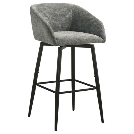 Rainer Charcoal Fabric Upholstered Swivel Bar Chair (Set of 2) by Coaster at Eve Furniture