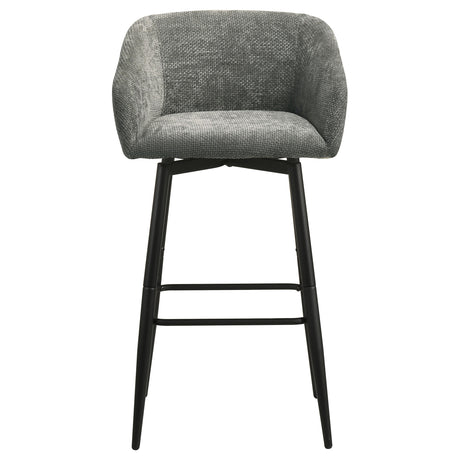Rainer Charcoal Fabric Upholstered Swivel Bar Chair (Set of 2) by Coaster at Eve Furniture