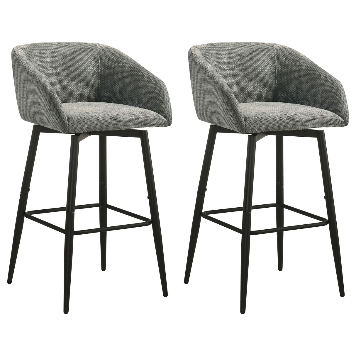 Rainer Charcoal Fabric Upholstered Swivel Bar Chair (Set of 2) by Coaster at Eve Furniture