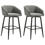 Rainer Charcoal Fabric Upholstered Swivel Bar Chair (Set of 2) by Coaster at Eve Furniture