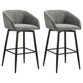 Rainer Charcoal Fabric Upholstered Swivel Bar Chair (Set of 2) by Coaster at Eve Furniture