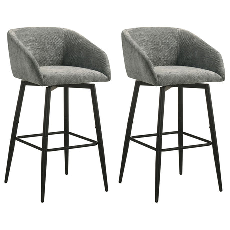 Rainer Charcoal Fabric Upholstered Swivel Bar Chair (Set of 2) by Coaster at Eve Furniture
