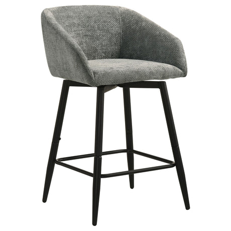 Rainer Charcoal Fabric Upholstered Swivel Counter Height Chair (Set of 2) by Coaster at Eve Furniture