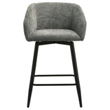 Rainer Charcoal Fabric Upholstered Swivel Counter Height Chair (Set of 2) by Coaster at Eve Furniture