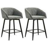 Rainer Charcoal Fabric Upholstered Swivel Counter Height Chair (Set of 2) by Coaster at Eve Furniture