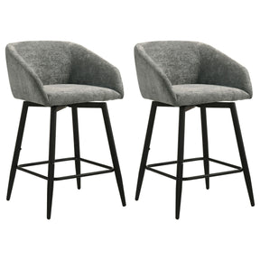 Rainer Charcoal Fabric Upholstered Swivel Counter Height Chair (Set of 2) by Coaster at Eve Furniture