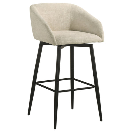 Rainer Cream Fabric Upholstered Swivel Bar Chair (Set of 2) by Coaster at Eve Furniture