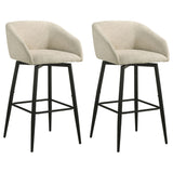 Rainer Cream Fabric Upholstered Swivel Bar Chair (Set of 2) by Coaster at Eve Furniture