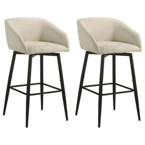 Rainer Cream Fabric Upholstered Swivel Bar Chair (Set of 2) by Coaster at Eve Furniture