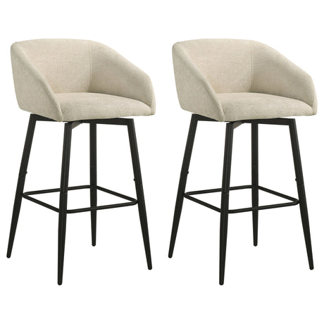 Rainer Cream Fabric Upholstered Swivel Bar Chair (Set of 2) by Coaster at Eve Furniture