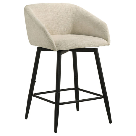 Rainer Cream Fabric Upholstered Swivel Counter Height Chair (Set of 2) by Coaster at Eve Furniture