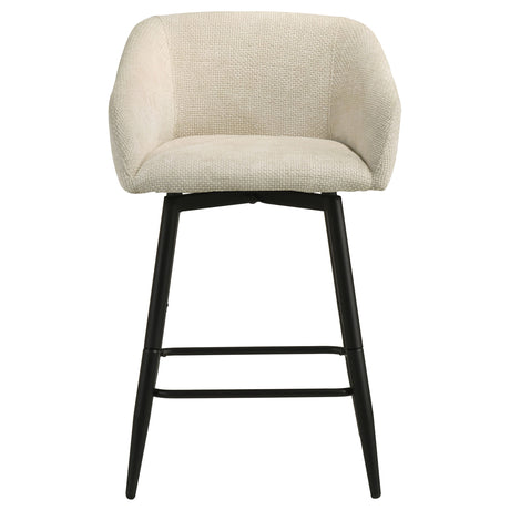 Rainer Cream Fabric Upholstered Swivel Counter Height Chair (Set of 2) by Coaster at Eve Furniture