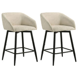Rainer Cream Fabric Upholstered Swivel Counter Height Chair (Set of 2) by Coaster at Eve Furniture