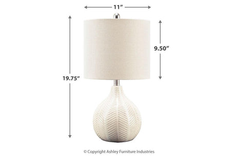 Rainermen Off White Table Lamp by Ashley at Eve Furniture