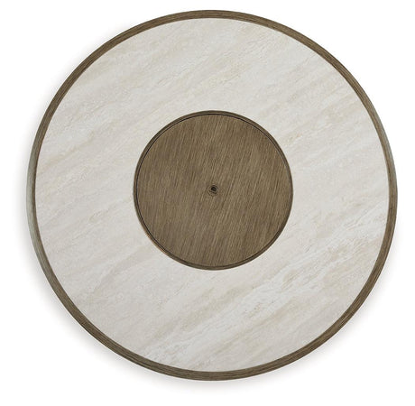 Rainier Ranch Beige Fire Pit Table by Ashley at Eve Furniture