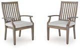 Rainier Ranch Brown/Beige Outdoor Arm Chair with Cushion (Set of 2)