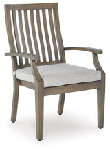 Rainier Ranch Brown/Beige Outdoor Arm Chair with Cushion (Set of 2) by Ashley at Eve Furniture