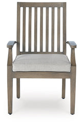 Rainier Ranch Brown/Beige Outdoor Arm Chair with Cushion (Set of 2) by Ashley at Eve Furniture
