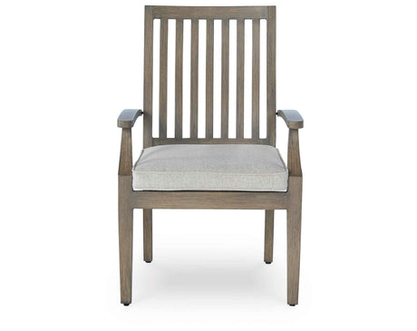 Rainier Ranch Brown/Beige Outdoor Arm Chair with Cushion (Set of 2) by Ashley at Eve Furniture