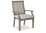 Rainier Ranch Brown/Beige Outdoor Arm Chair with Cushion (Set of 2) by Ashley at Eve Furniture