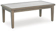 Rainier Ranch Brown/Beige Outdoor Coffee Table by Ashley at Eve Furniture