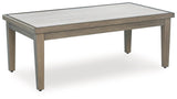 Rainier Ranch Brown/Beige Outdoor Coffee Table by Ashley at Eve Furniture