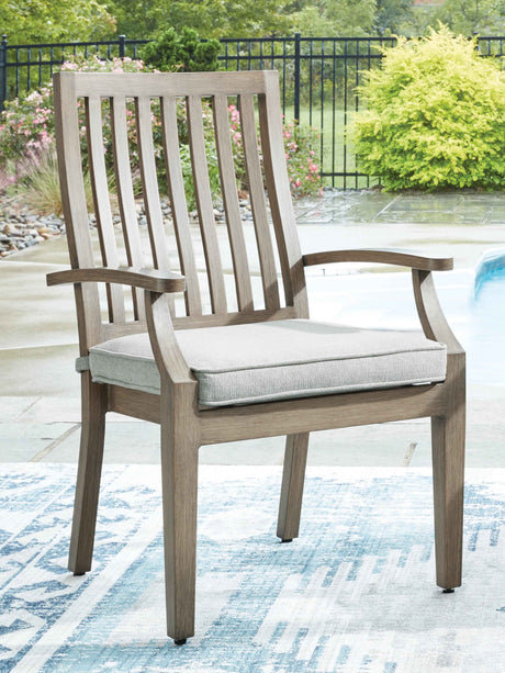 Rainier Ranch Brown/Beige Outdoor Dining Table and 4 Chairs by Ashley at Eve Furniture