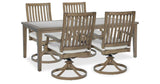 Rainier Ranch Brown/Beige Outdoor Dining Table and 4 Chairs by Ashley at Eve Furniture