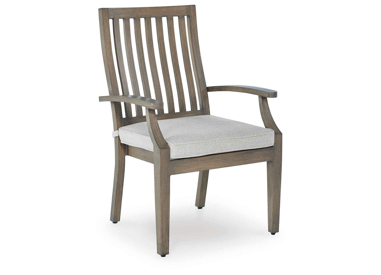Rainier Ranch Brown/Beige Outdoor Dining Table and 4 Chairs by Ashley at Eve Furniture