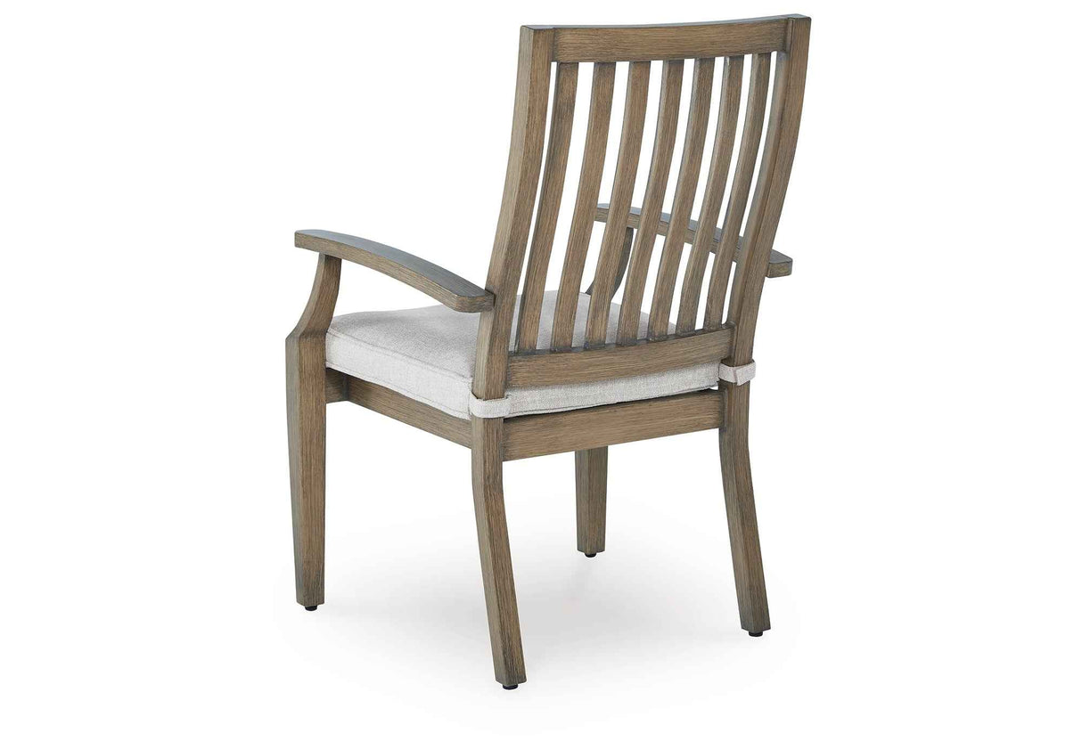 Rainier Ranch Brown/Beige Outdoor Dining Table and 4 Chairs by Ashley at Eve Furniture